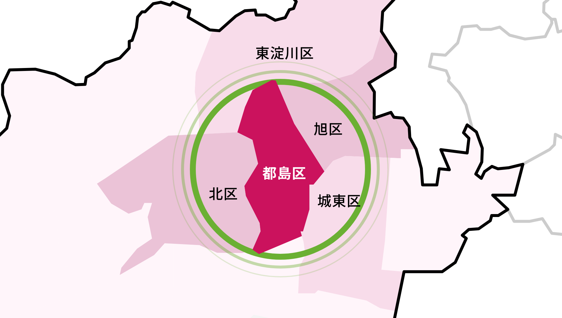 訪問診療対応のエリア図